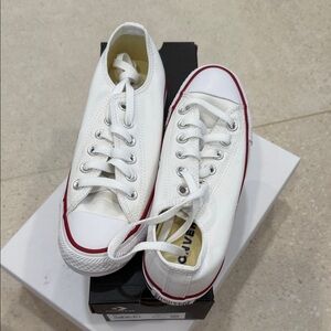 Converse Optical White Sneakers with Red Accents